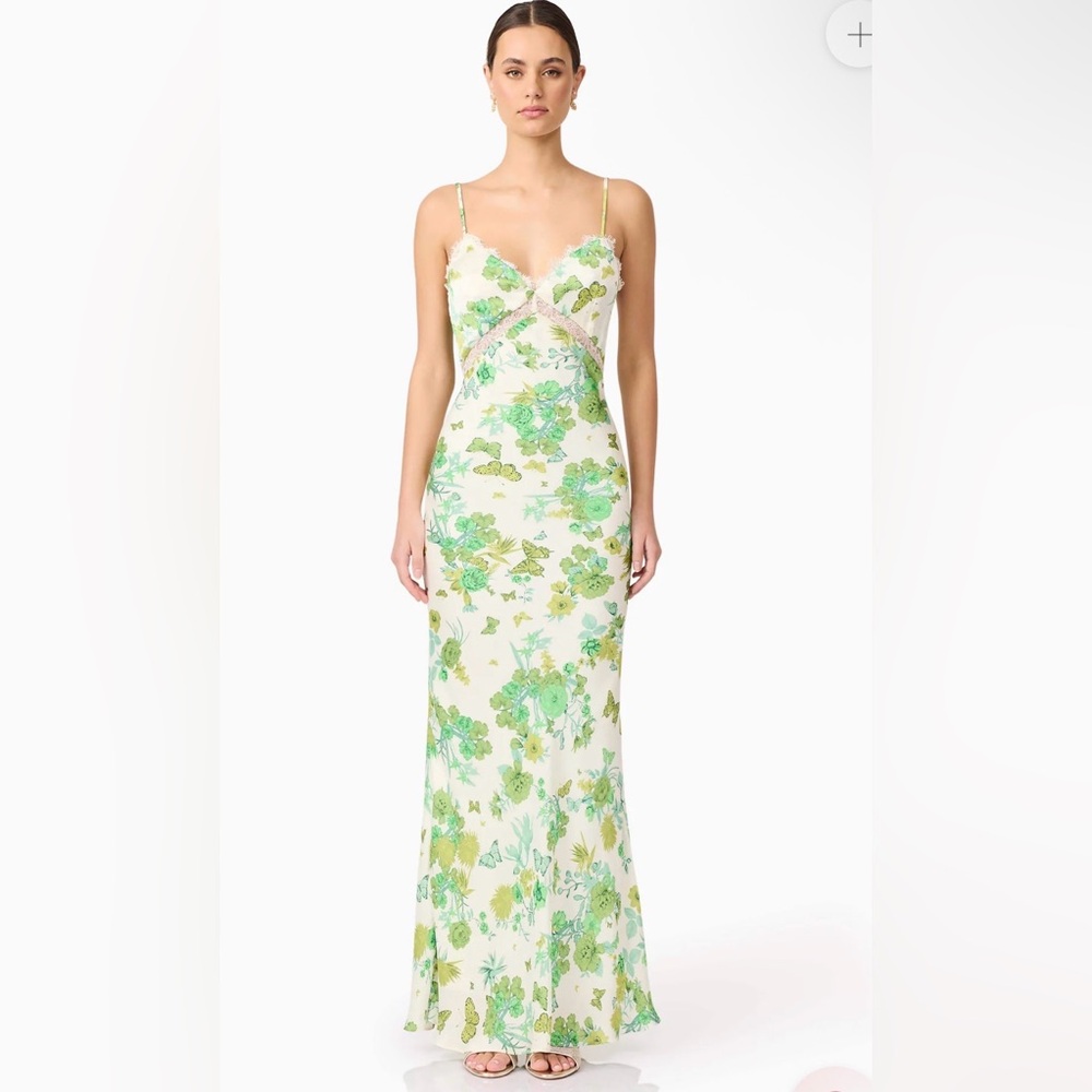 NWT Elliatt The Tess Floral Maxi Dress in Green size Small